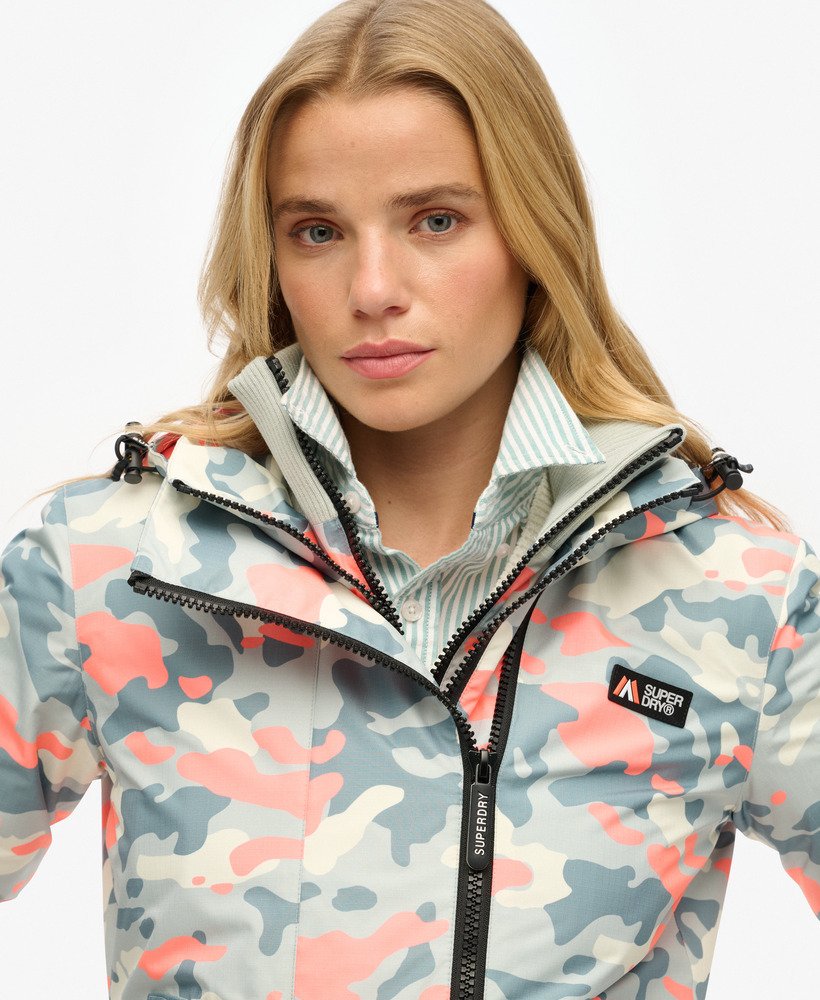 windjack met capuchon in puritan grey camo-uitvoering