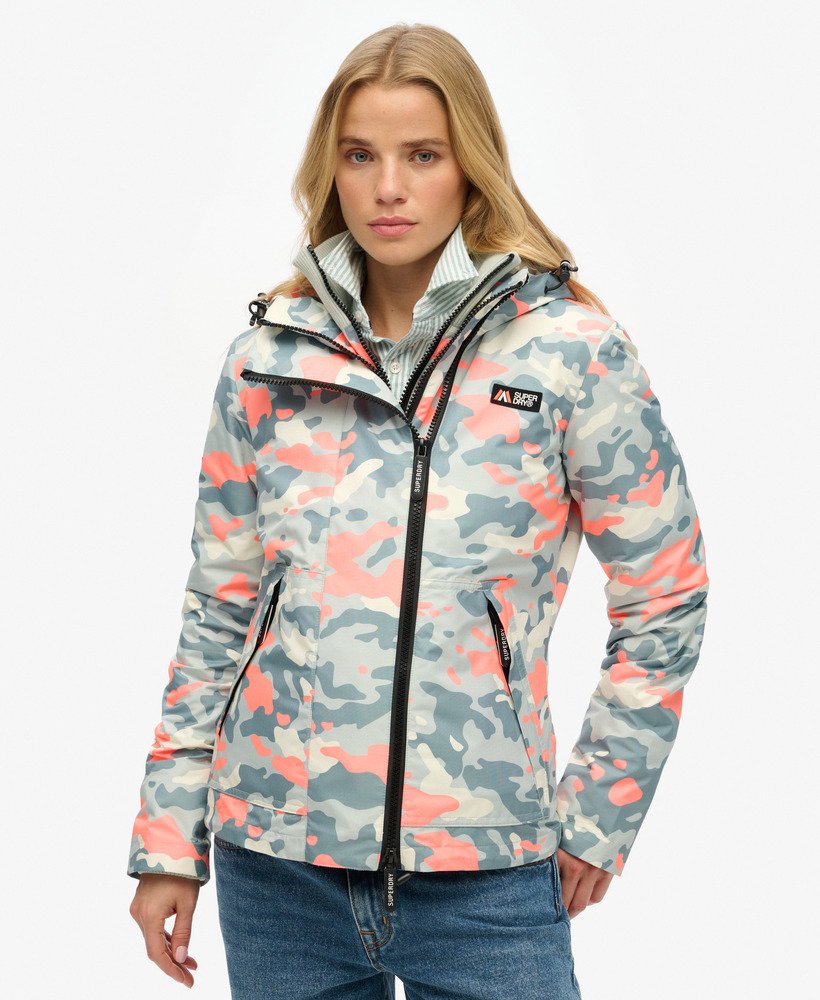 windjack met capuchon in puritan grey camo-uitvoering