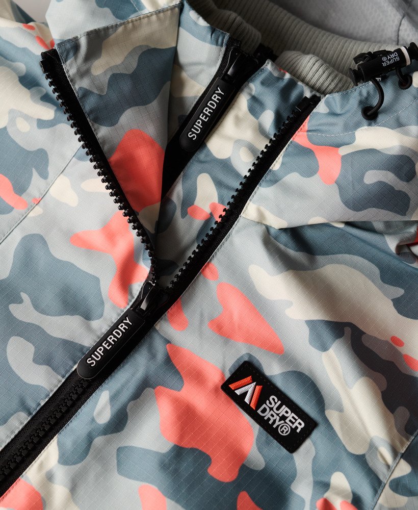 windjack met capuchon in puritan grey camo-uitvoering