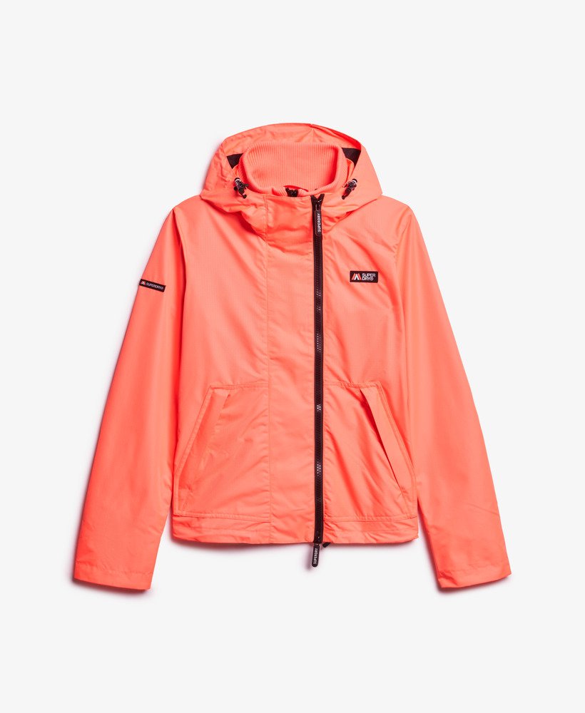 windjack met capuchon in pastelkleurige koraalroze