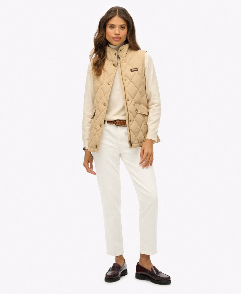 Gilet met voering en corduroy afwerking