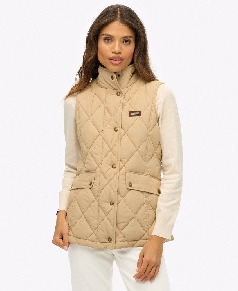 Gilet met voering en corduroy afwerking