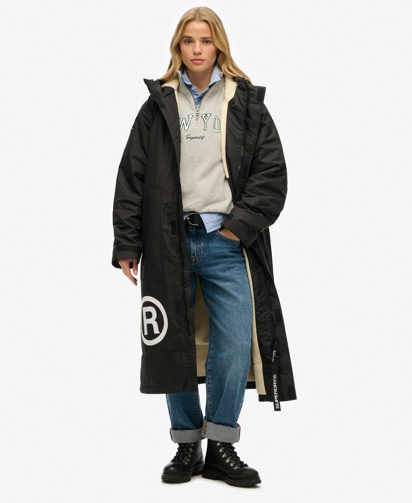 superdry badjas in zwartwit