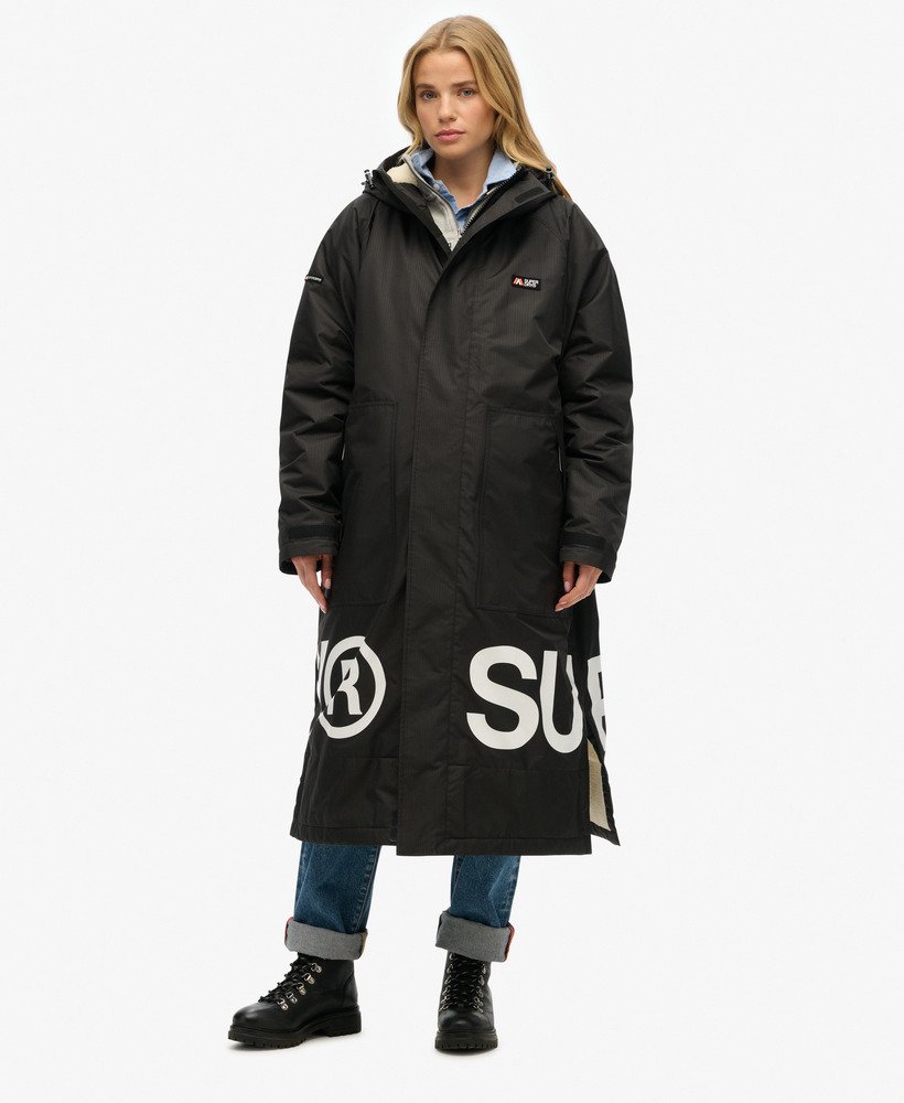 superdry badjas in zwartwit