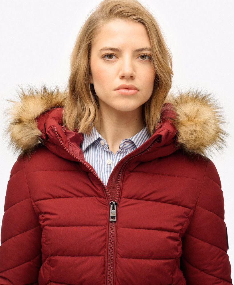 Fuji Faux Fur Hooded Mid Length Coat