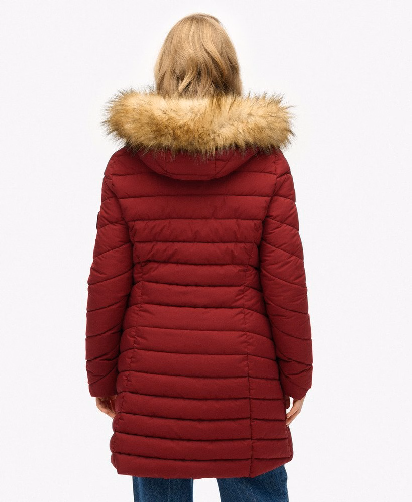 Fuji Faux Fur Hooded Mid Length Coat