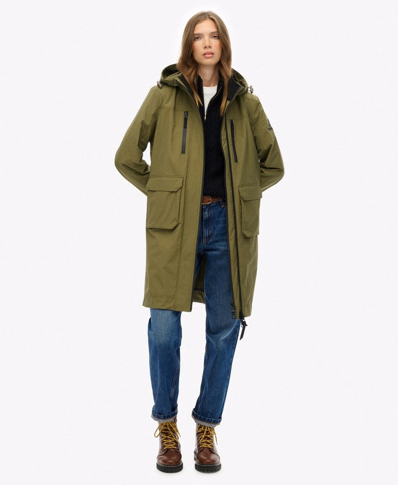 Lange Shell Parka met capuchon