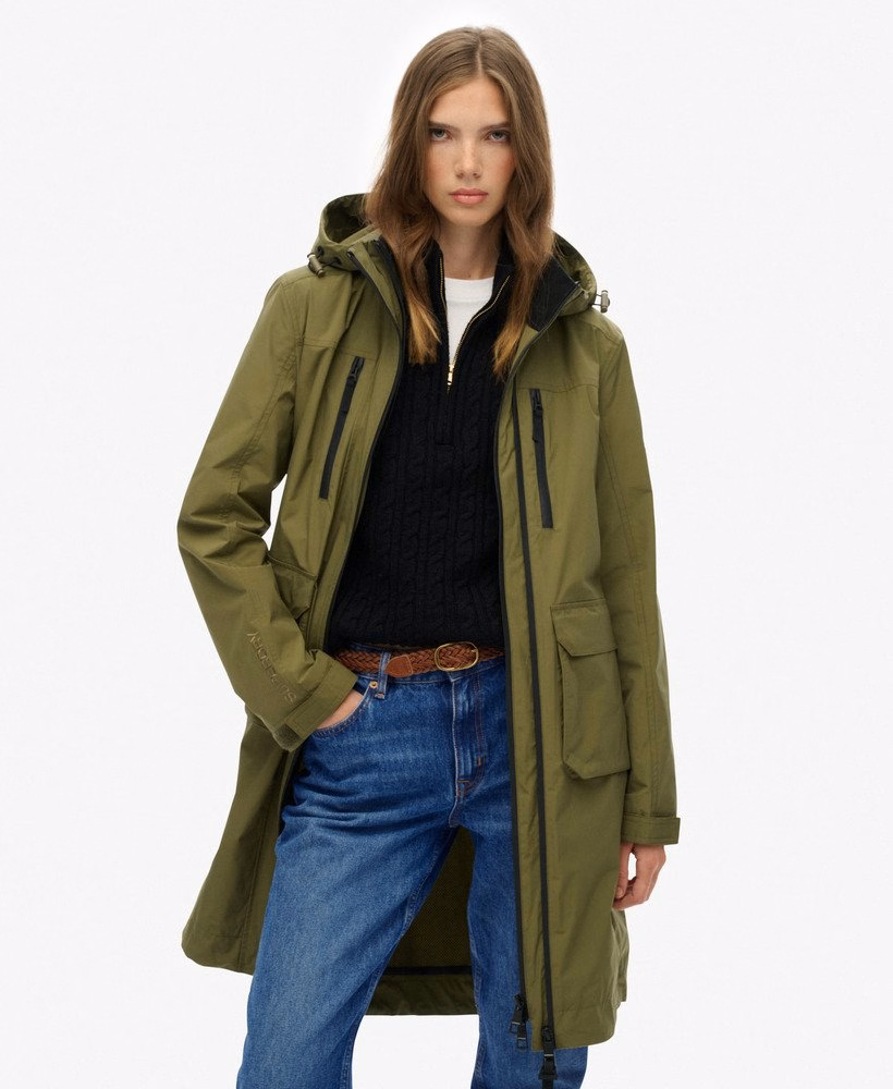 Lange Shell Parka met capuchon