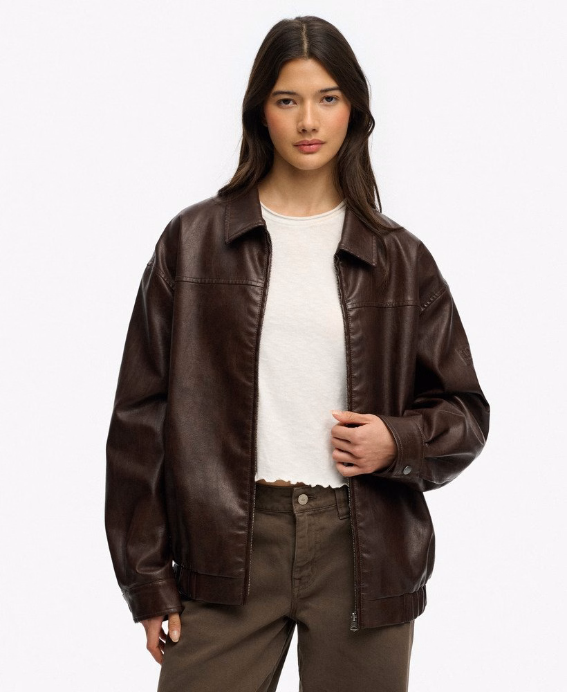 Oversized bomberjack met kraag