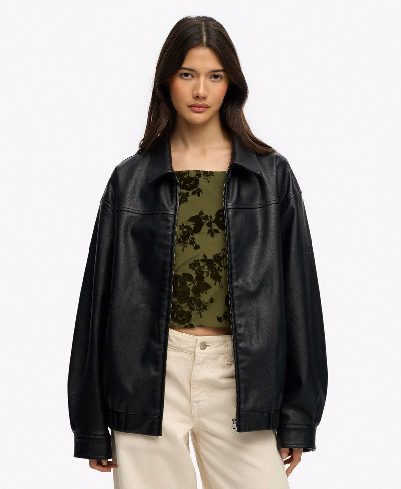 Oversized bomberjack met kraag