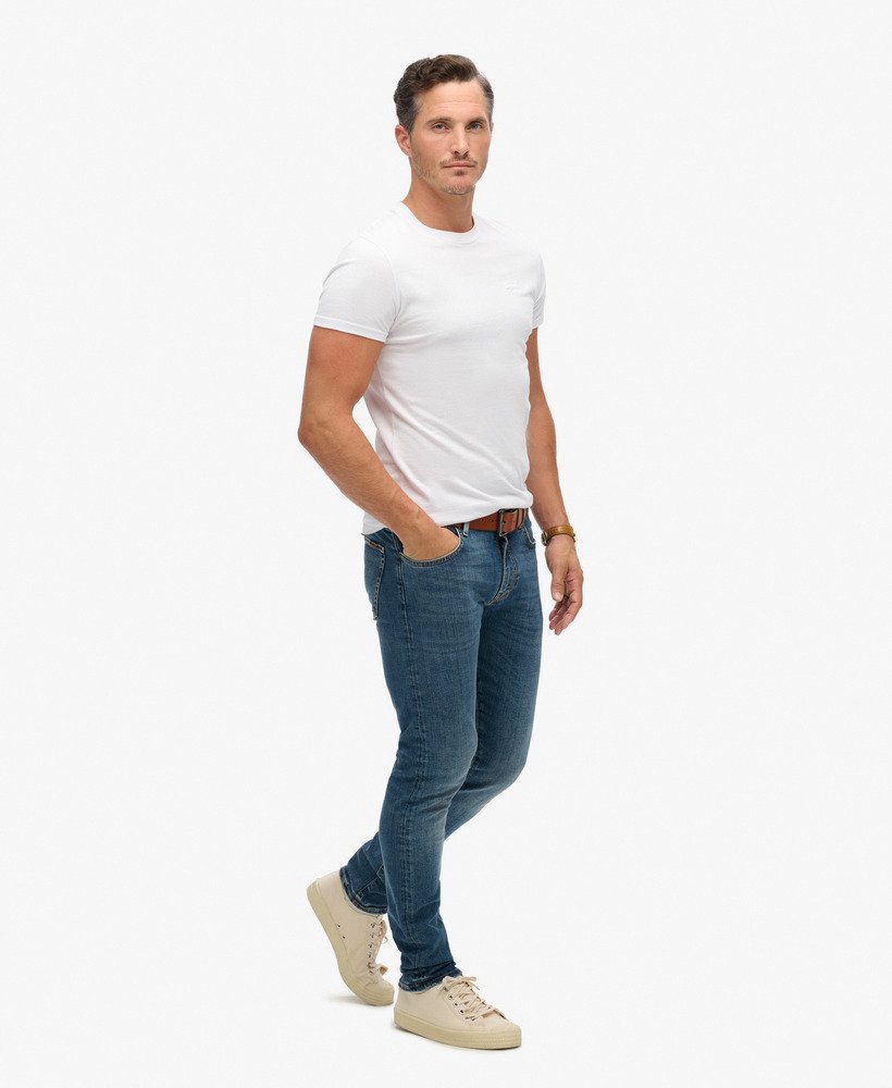 vintage slim fit jeans in mercer mid blue