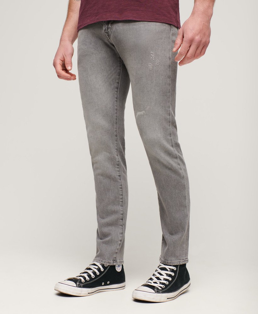 vintage slim fit jeans in clinton gewassen grijs