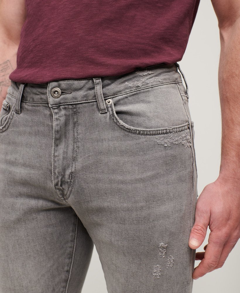 vintage slim fit jeans in clinton gewassen grijs