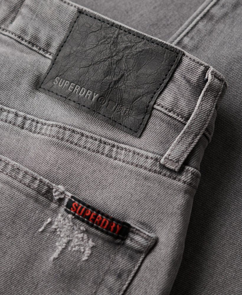 vintage slim fit jeans in clinton gewassen grijs
