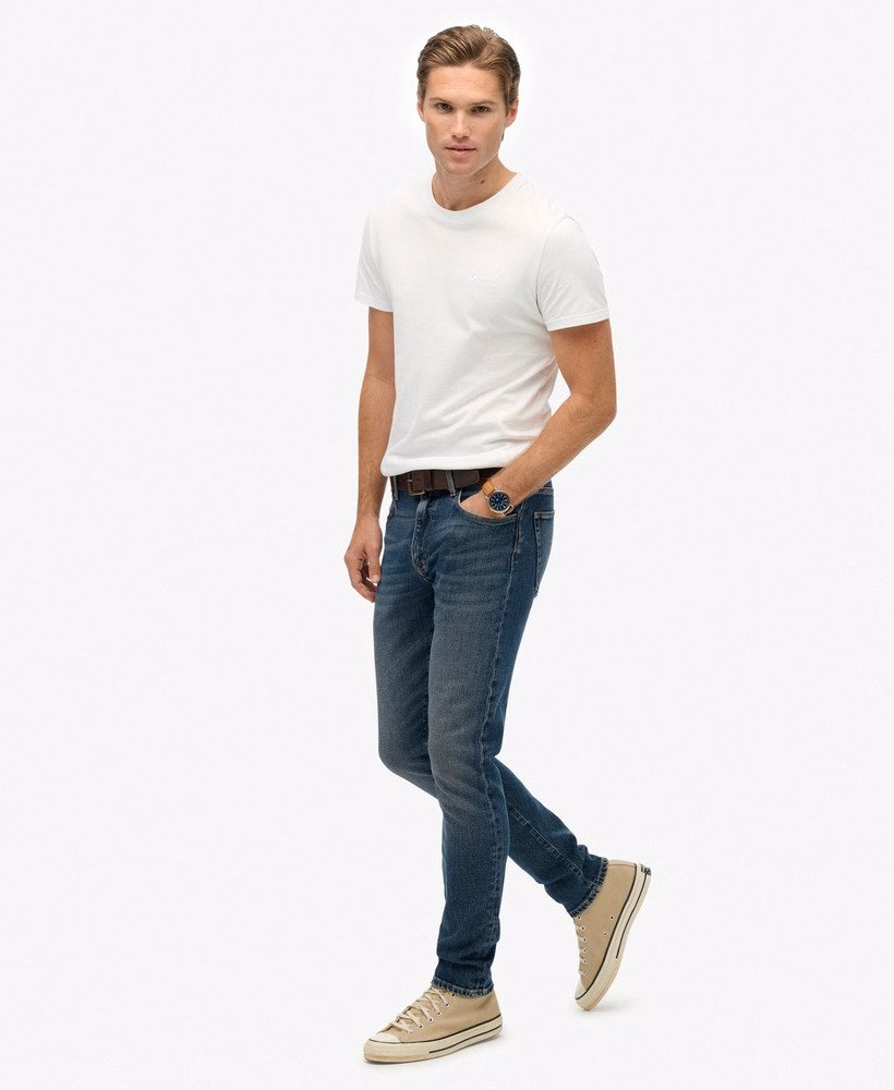 Vintage slim fit jeans van biologisch katoen
