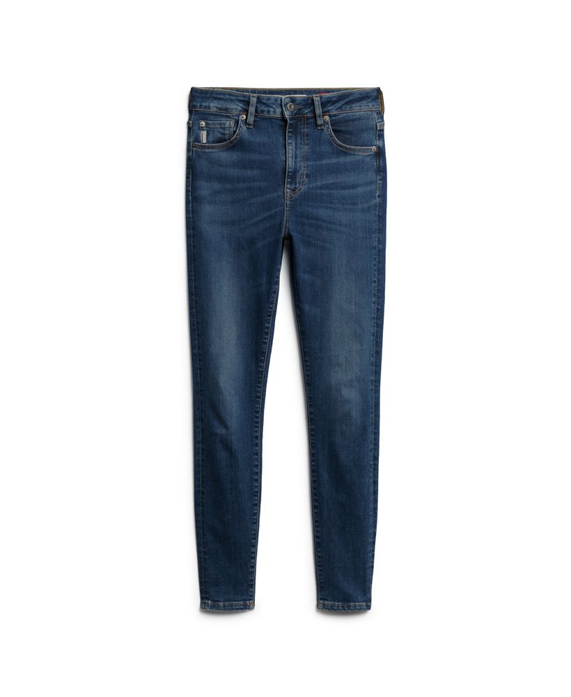 skinny jeans met hoge taille van biologisch katoen in salem mid blue
