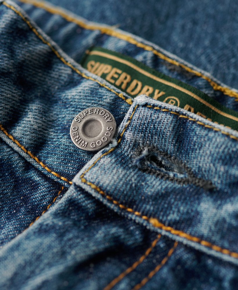 jeans met middelhoge taille en wijde pijpen in fulton vintage blue