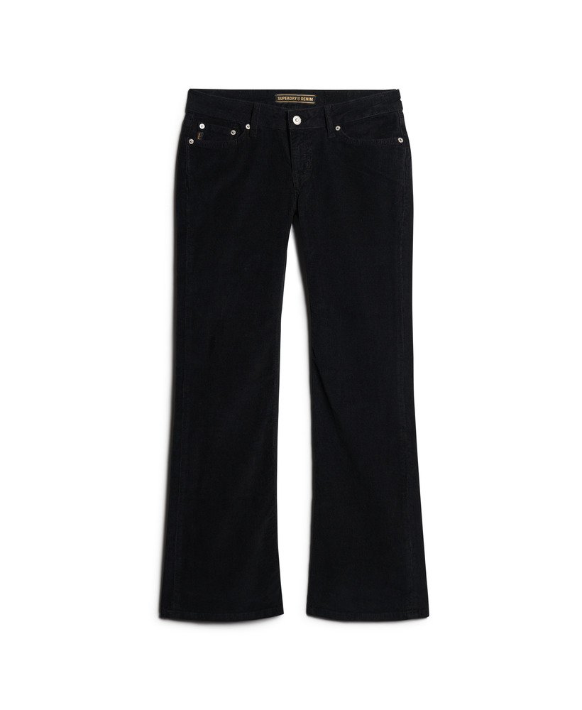 lage taille corduroy flare jeans in zwart