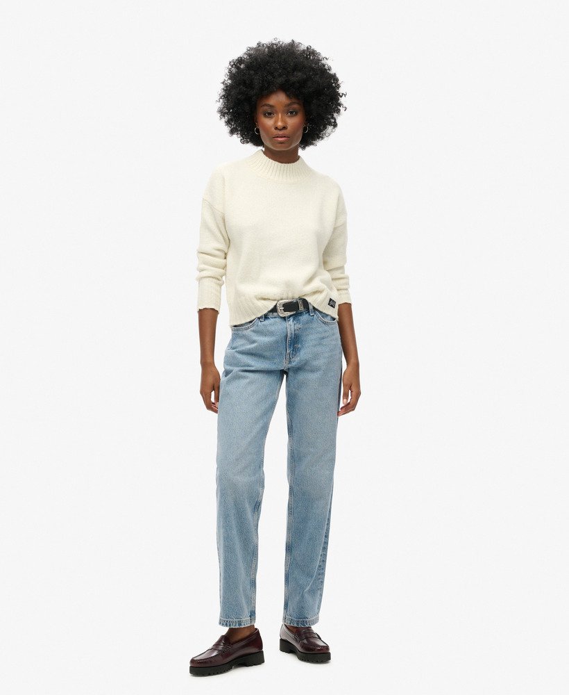 middelhoge taille rechte jeans in lente vintage op maat