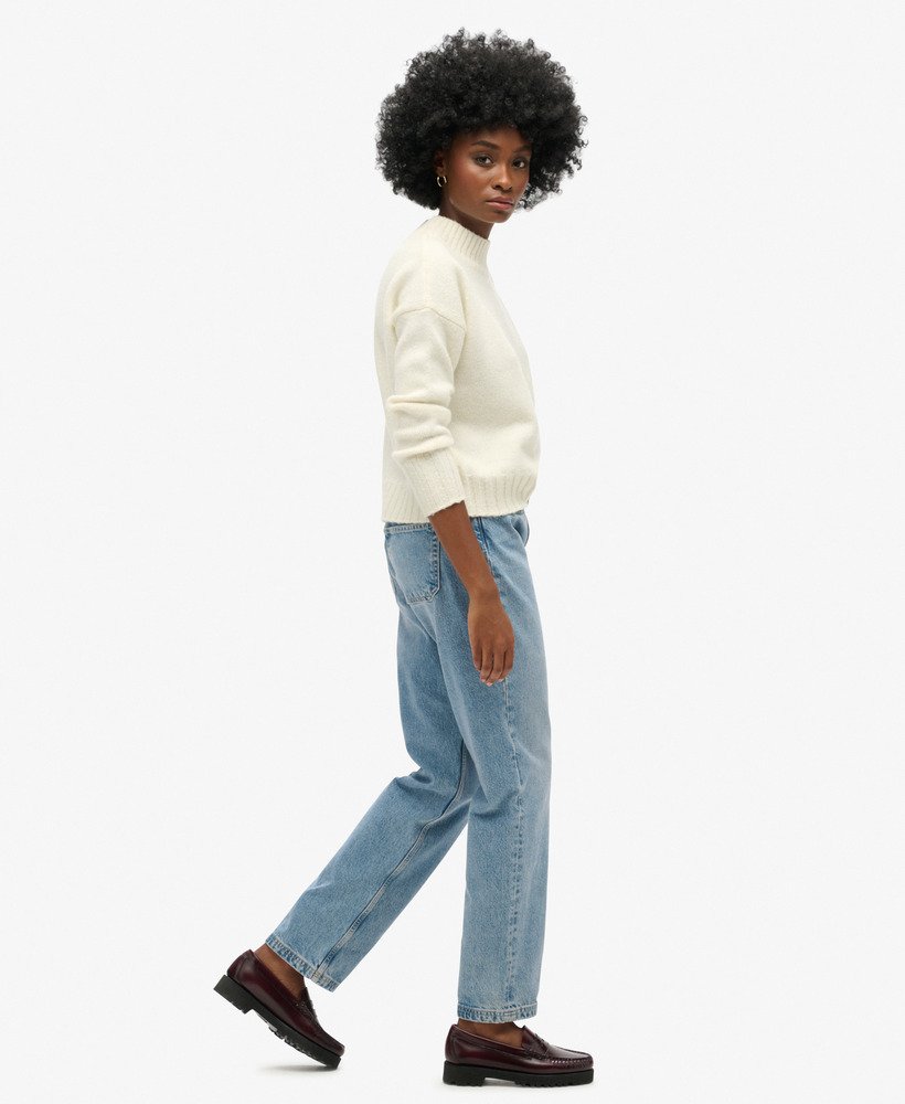 middelhoge taille rechte jeans in lente vintage op maat