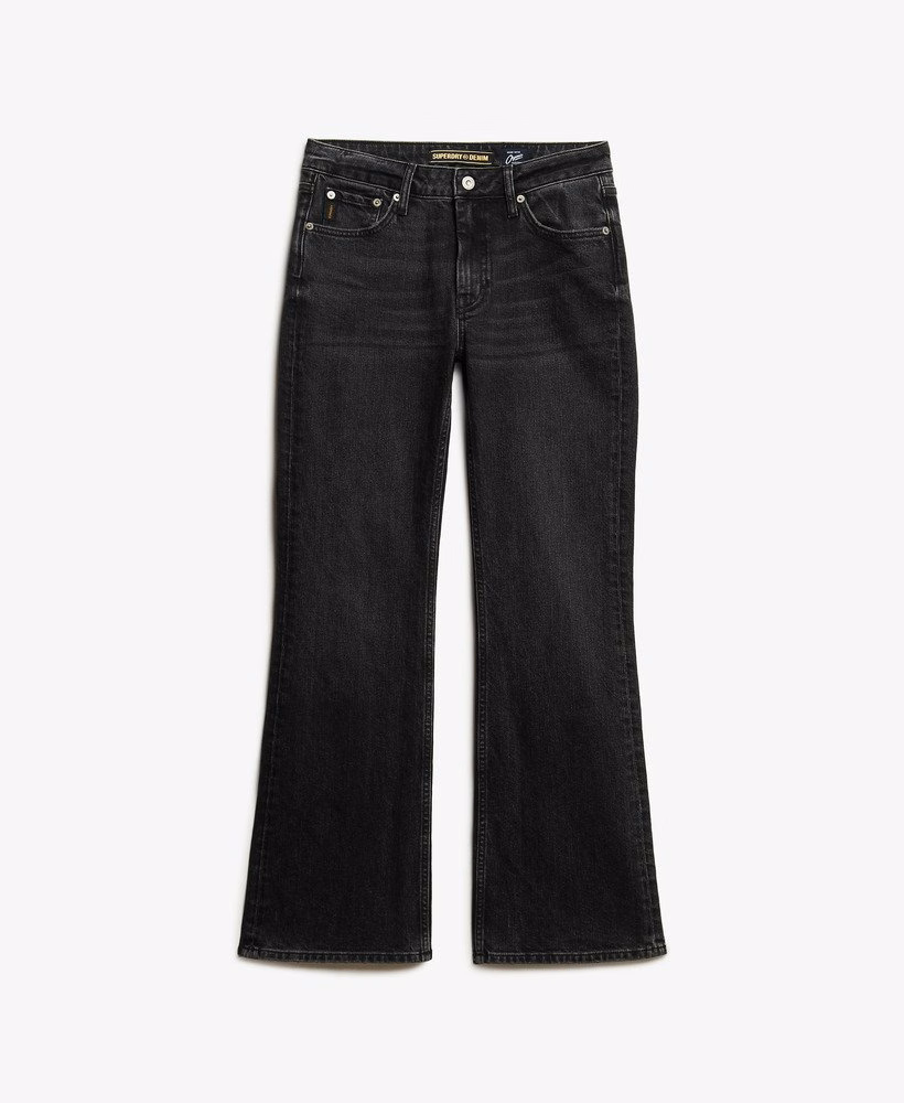 Vintage jeans met middelhoge taille en smalle uitlopende pijpen