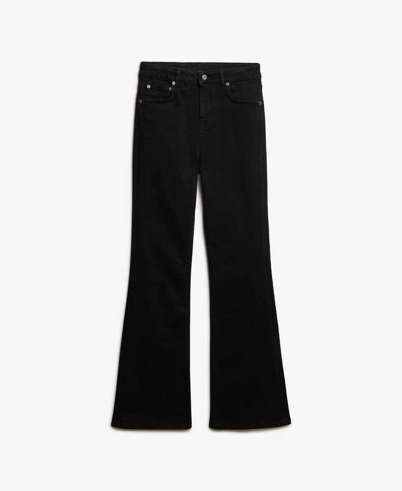 Biologische katoenen flared jeans met middelhoge taille