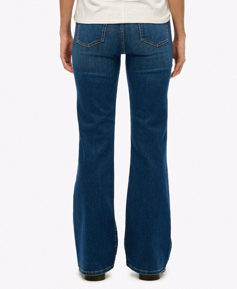 Biologische katoenen flared jeans met hoge taille