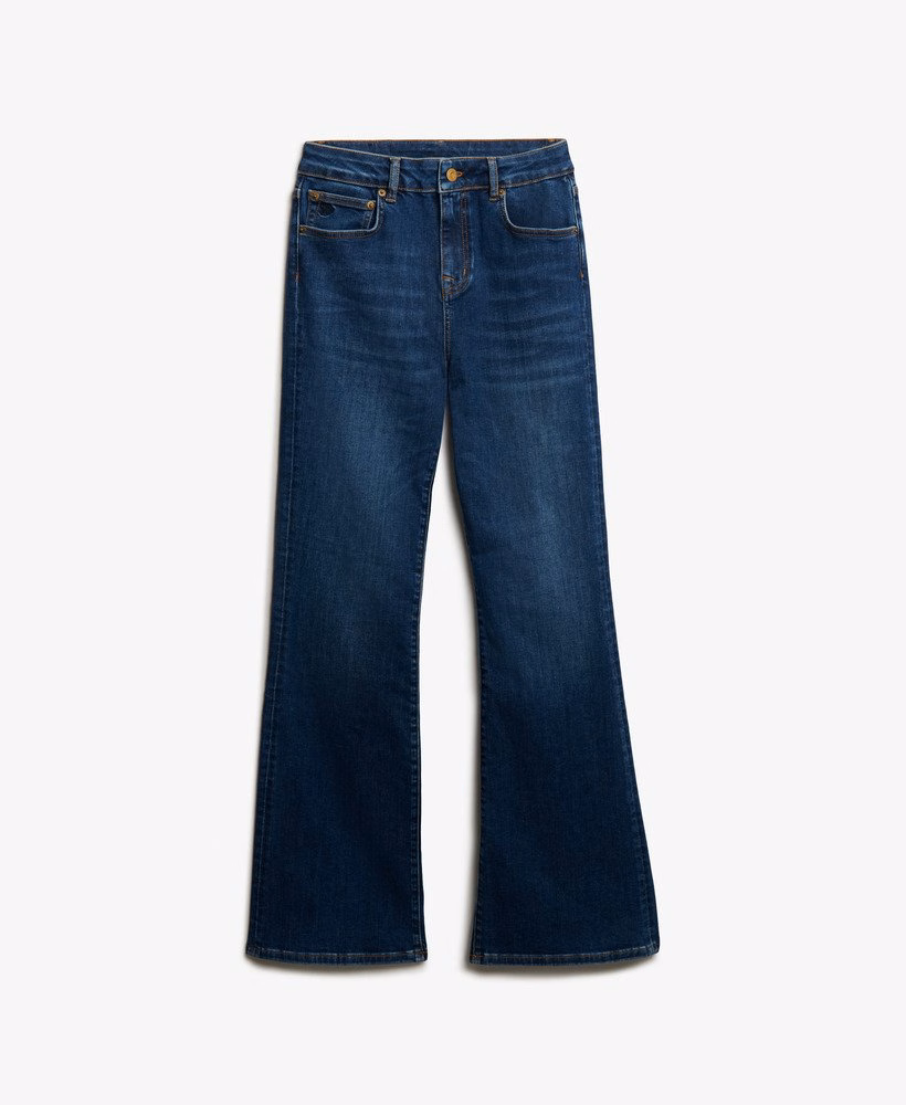 Biologische katoenen flared jeans met hoge taille