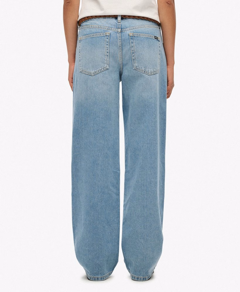 Biologische katoenen jeans met middelhoge taille en wijde pijpen