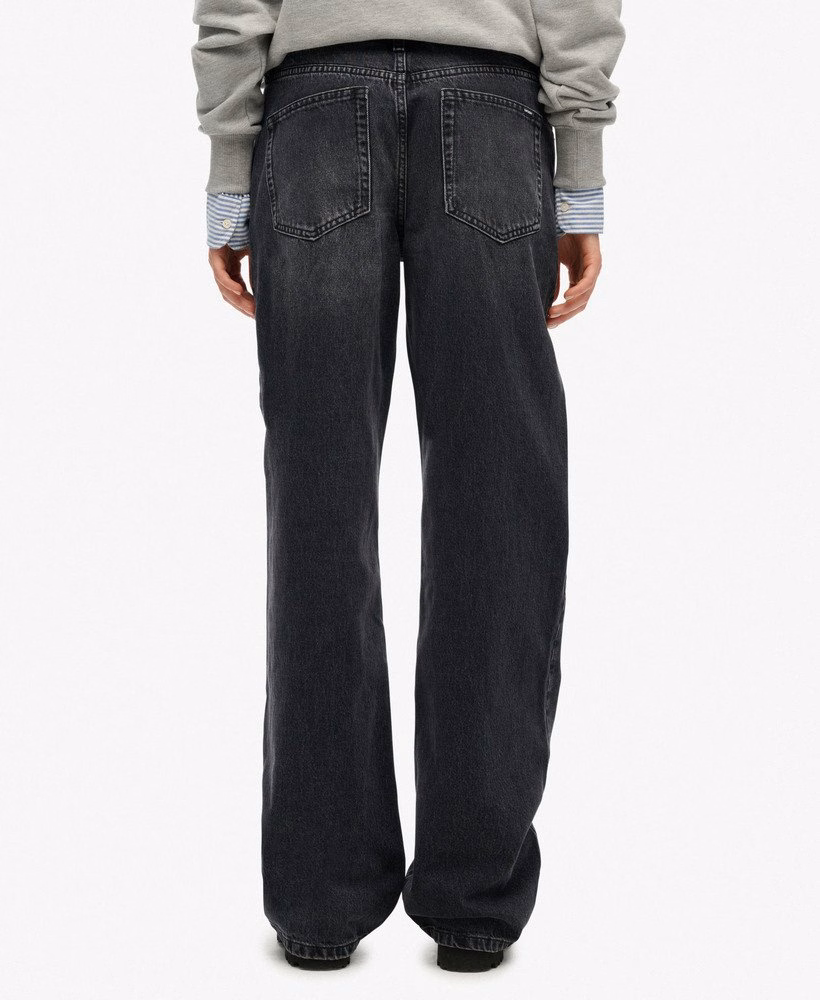 Biologische katoenen jeans met middelhoge taille en wijde pijpen
