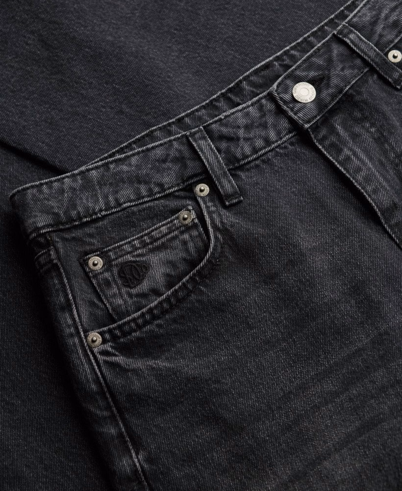 Biologische katoenen jeans met middelhoge taille en wijde pijpen