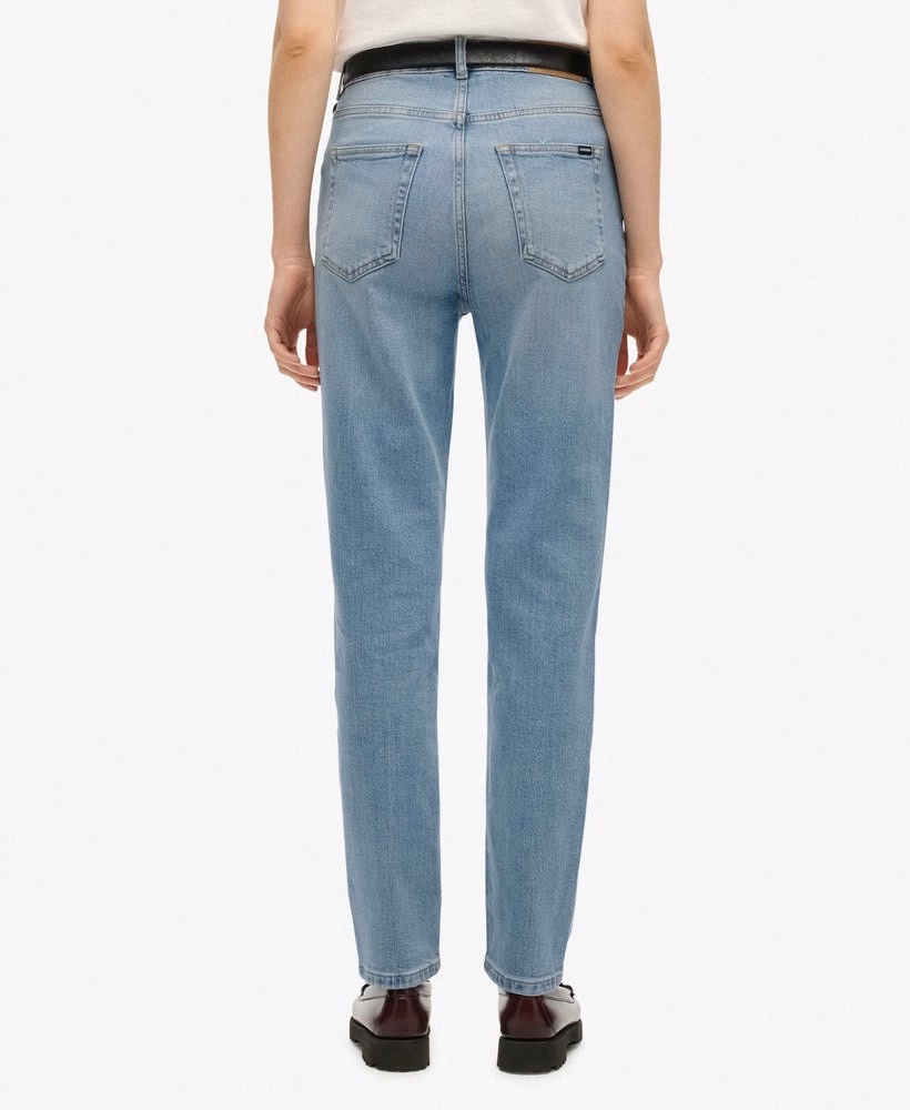 Biologische katoenen mom jeans met hoge taille