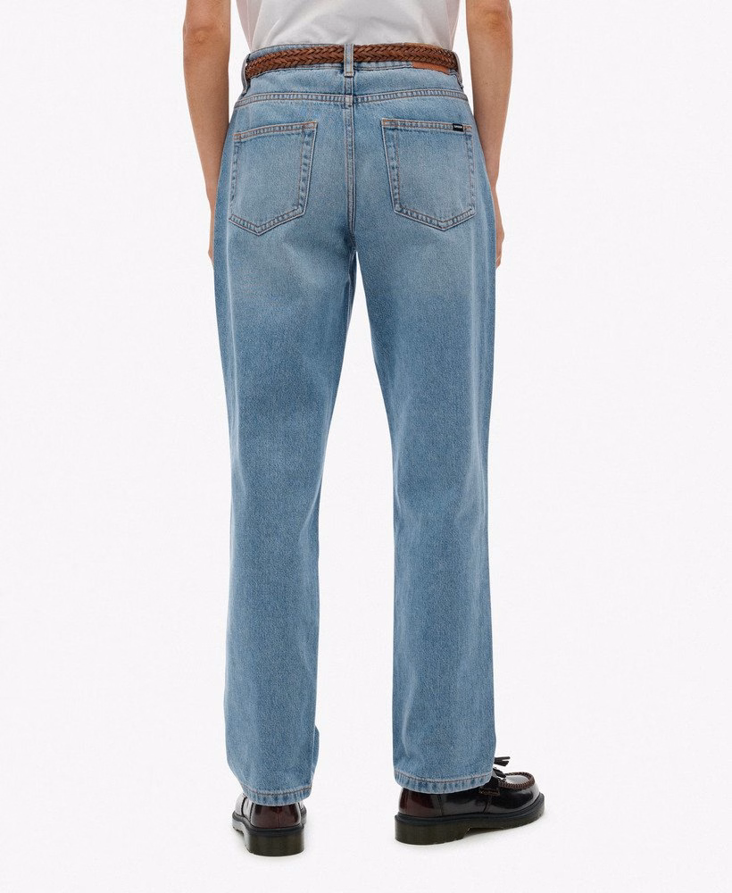 Biologische katoenen jeans met middelhoge taille en rechte pijpen