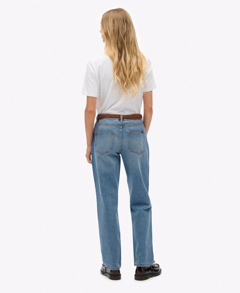 Biologische katoenen jeans met middelhoge taille en rechte pijpen
