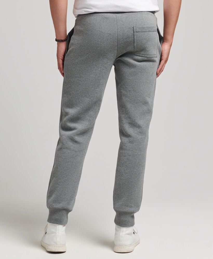 joggingbroek van biologisch katoen met vintage logo en borduursel in antracietgrijs gemêleerd.