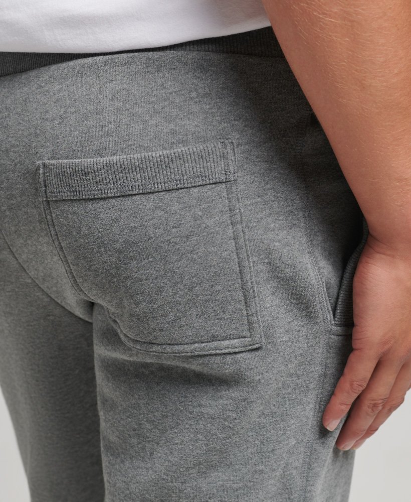 joggingbroek van biologisch katoen met vintage logo en borduursel in antracietgrijs gemêleerd.