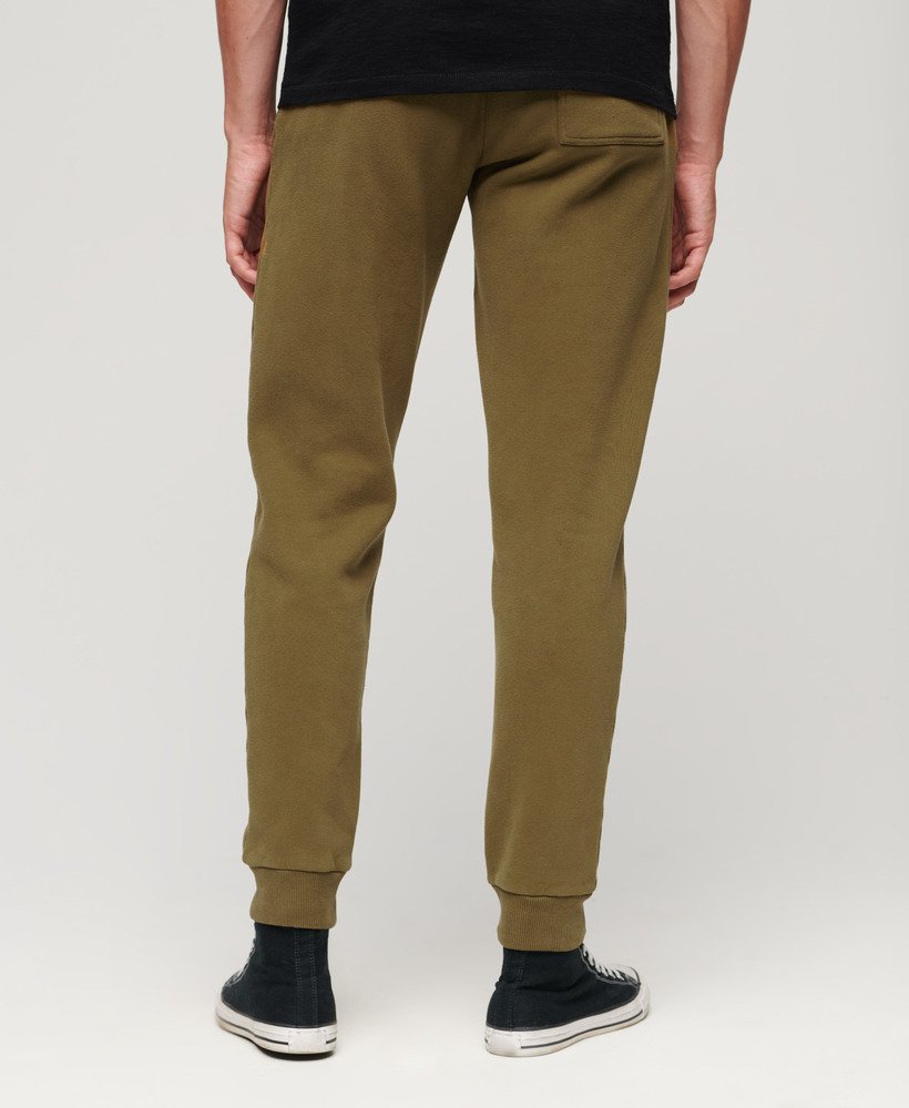 klassieke vintage joggingbroek met logo in kaki