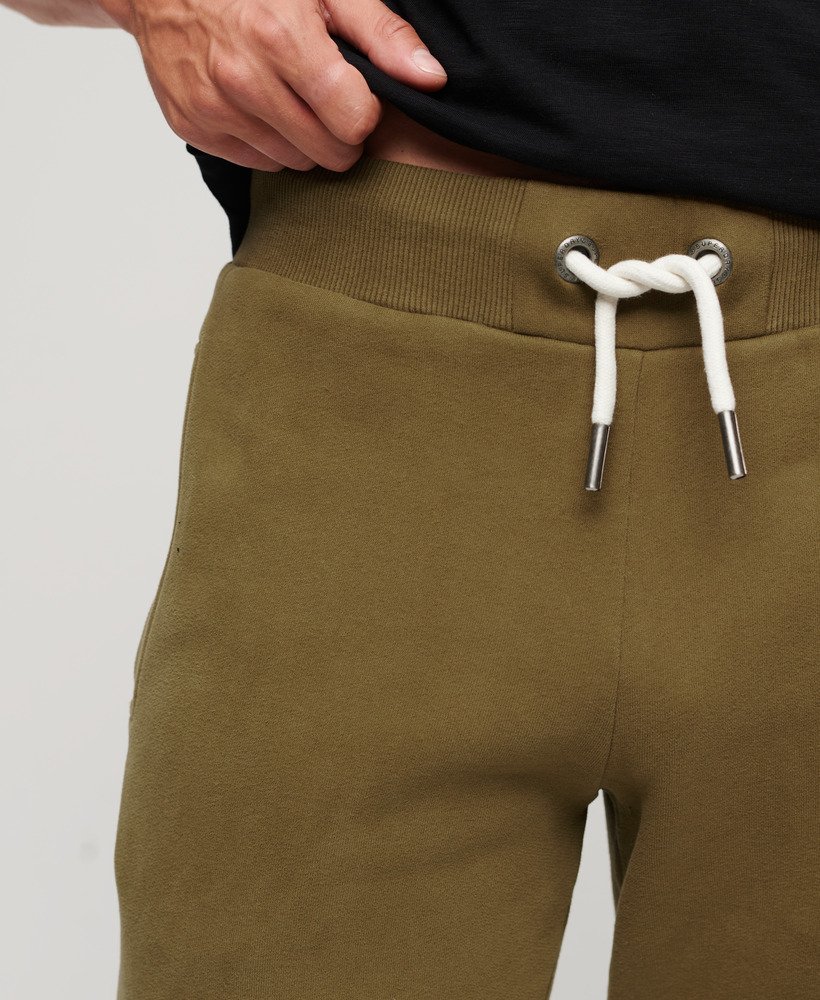 klassieke vintage joggingbroek met logo in kaki