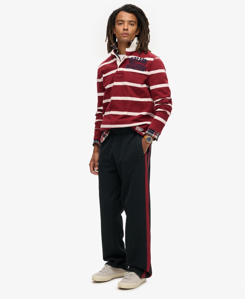 essential logo straight joggers in zwartrijk bordeauxrood