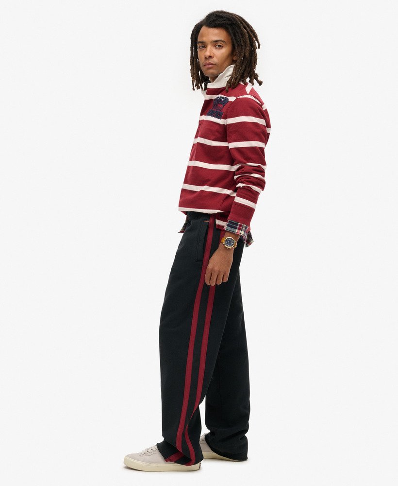 essential logo straight joggers in zwartrijk bordeauxrood