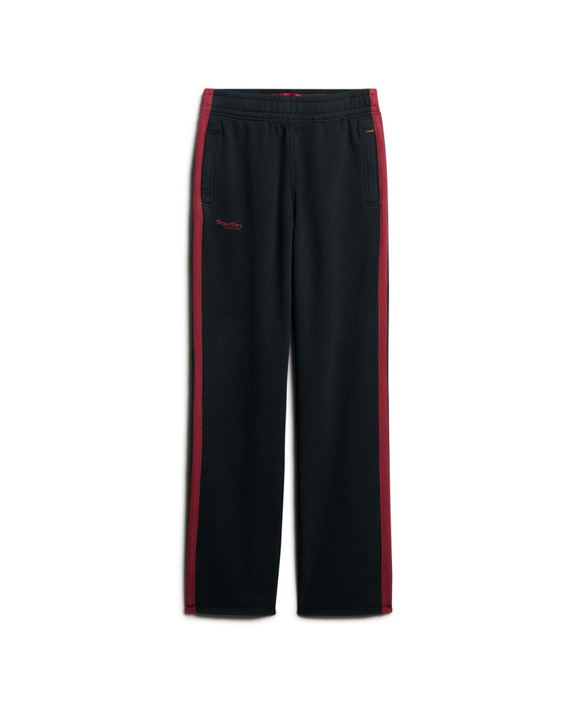 essential logo straight joggers in zwartrijk bordeauxrood