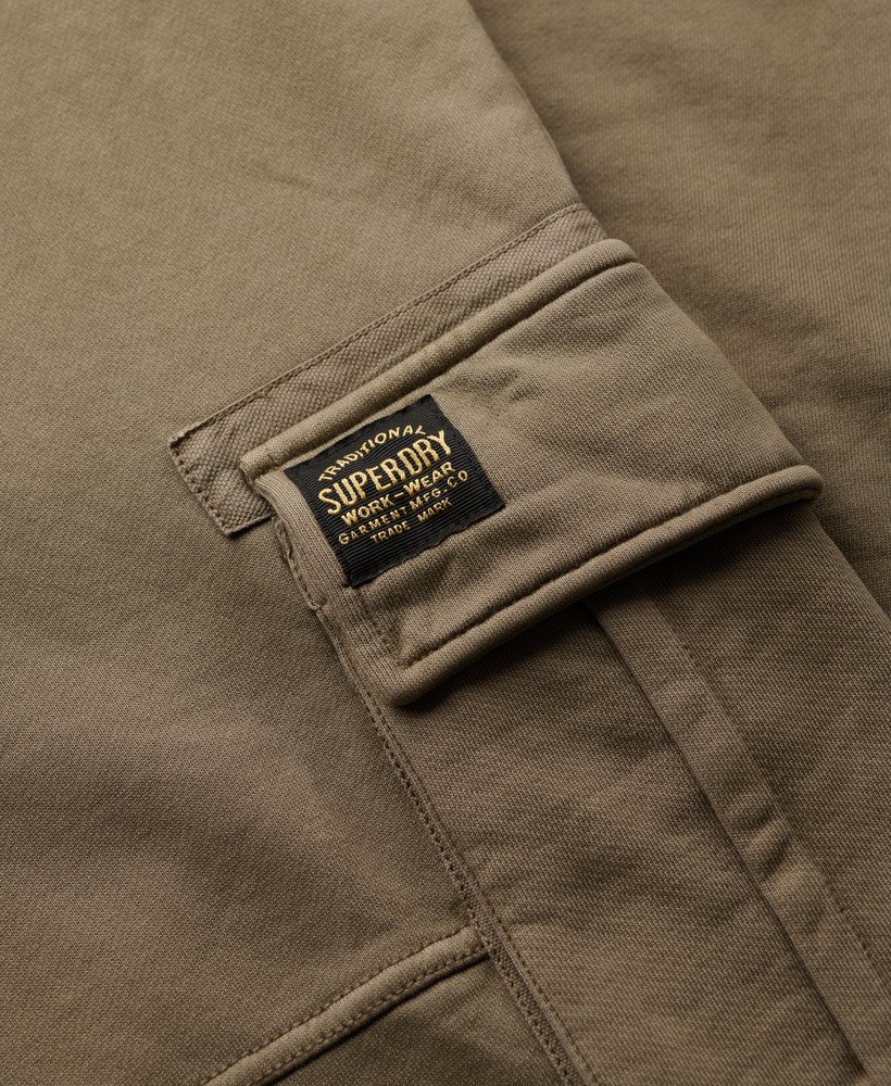 relaxte cargo joggingbroek in gewassen morel brown