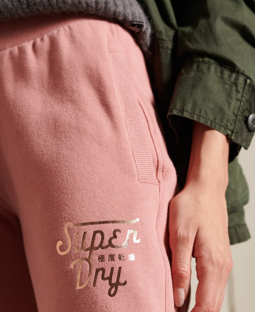 joggingbroek in scriptstijl voor op het werk in native rose.