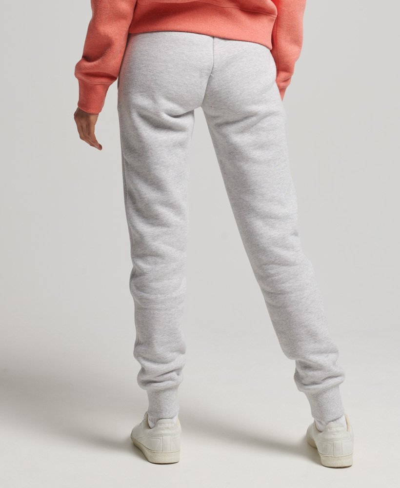 joggingbroek van biologisch katoen met vintage logo en borduurwerk in glacier grey marl.