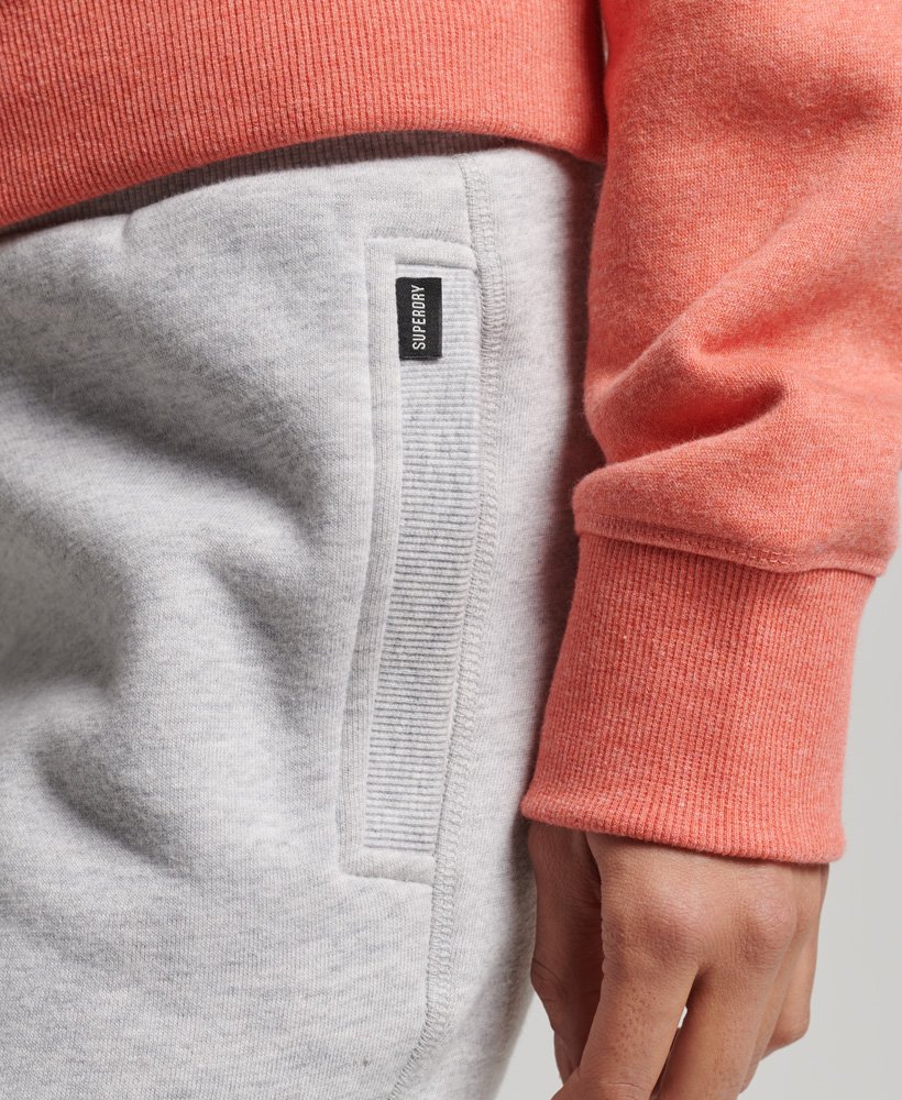 joggingbroek van biologisch katoen met vintage logo en borduurwerk in glacier grey marl.