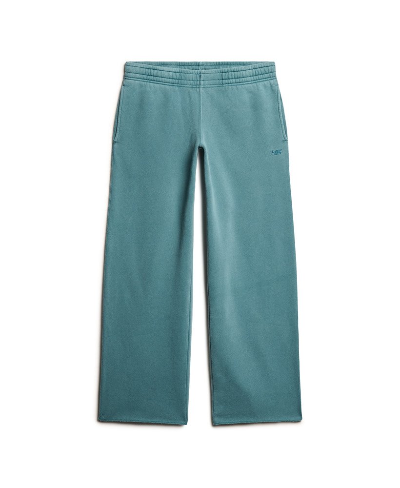 wasbare joggingbroek met wijde pijpen in hydro dark turquoise