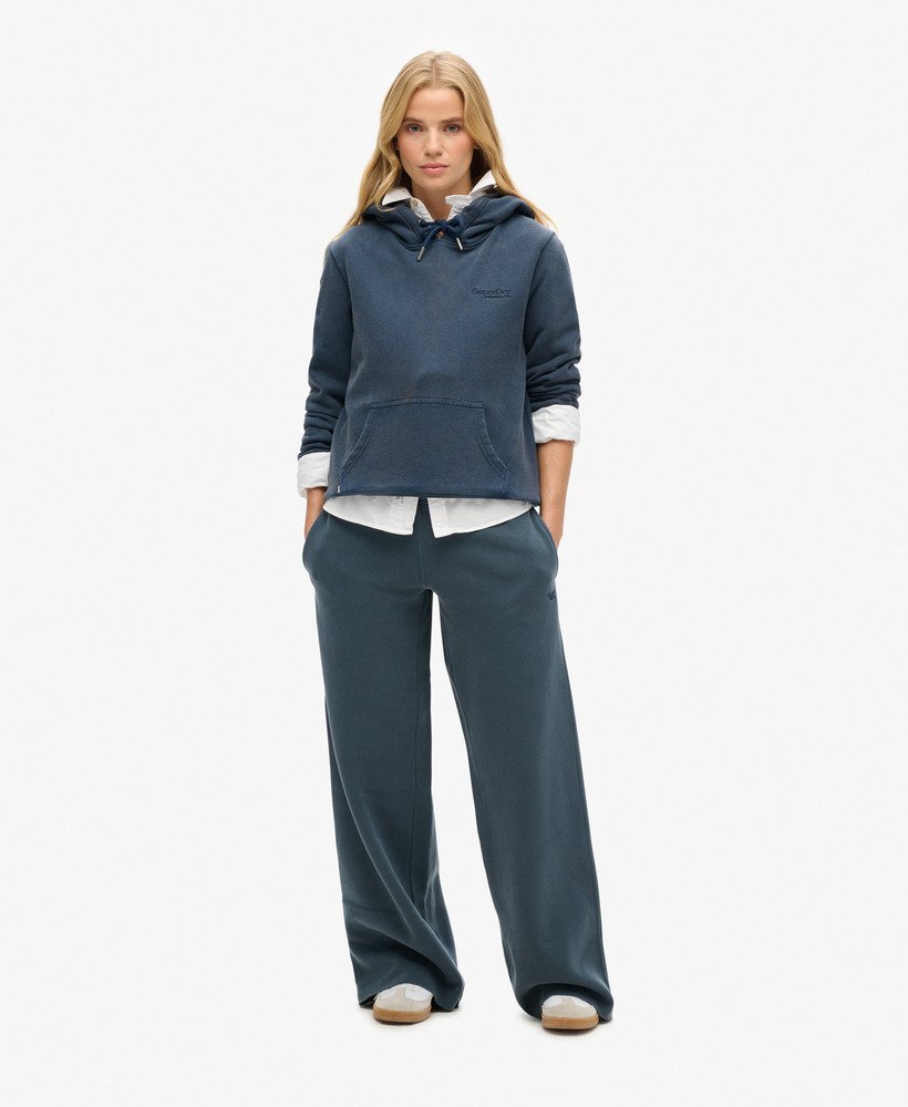 wasbare joggingbroek met wijde pijpen in eclipse navy