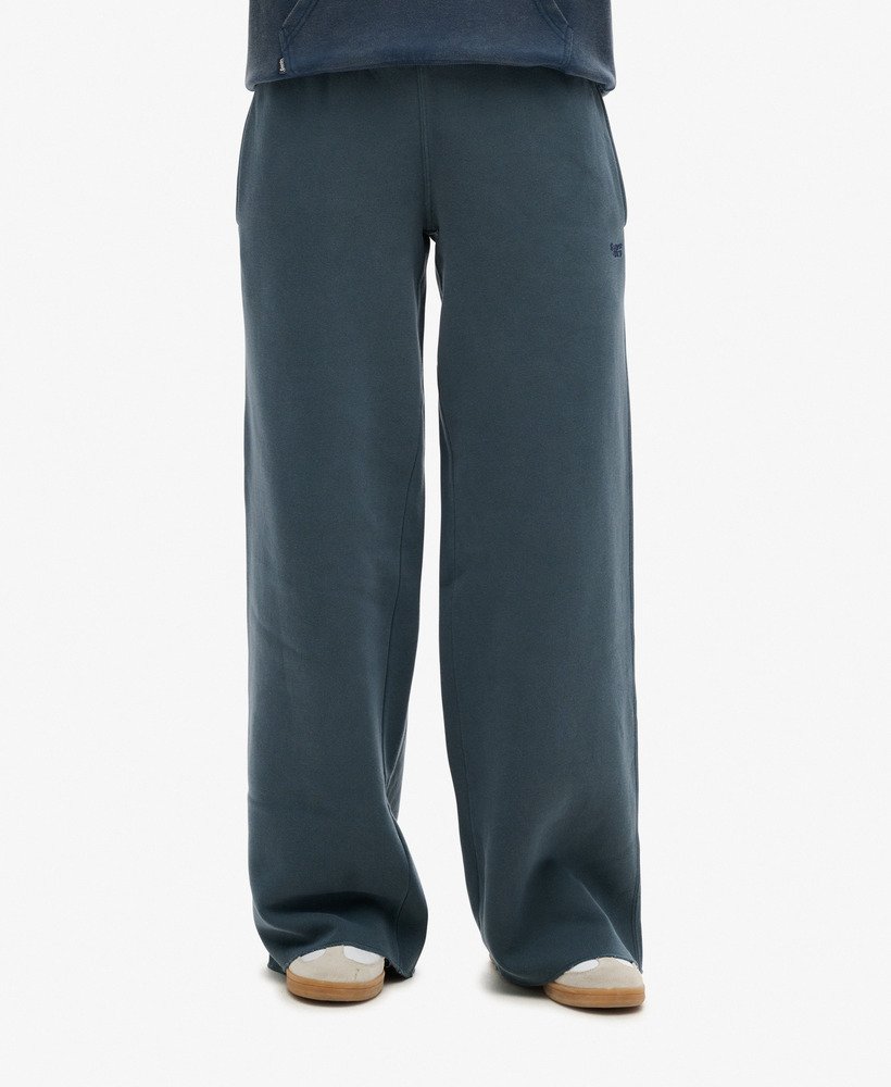 wasbare joggingbroek met wijde pijpen in eclipse navy