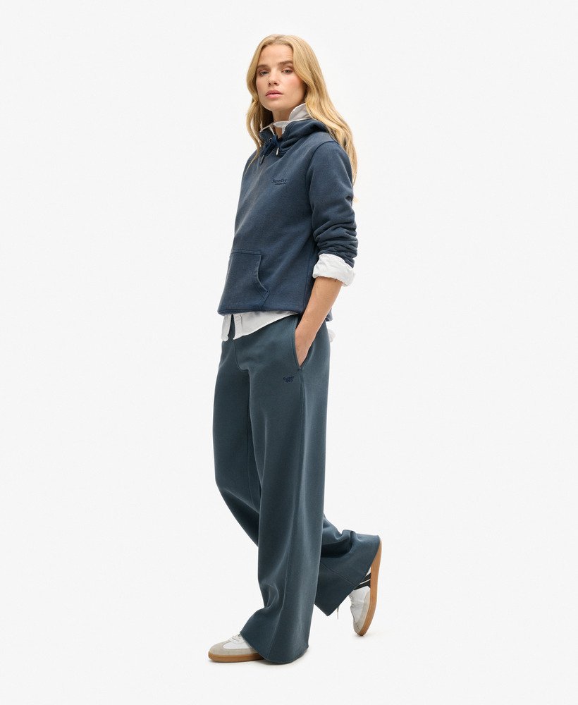wasbare joggingbroek met wijde pijpen in eclipse navy