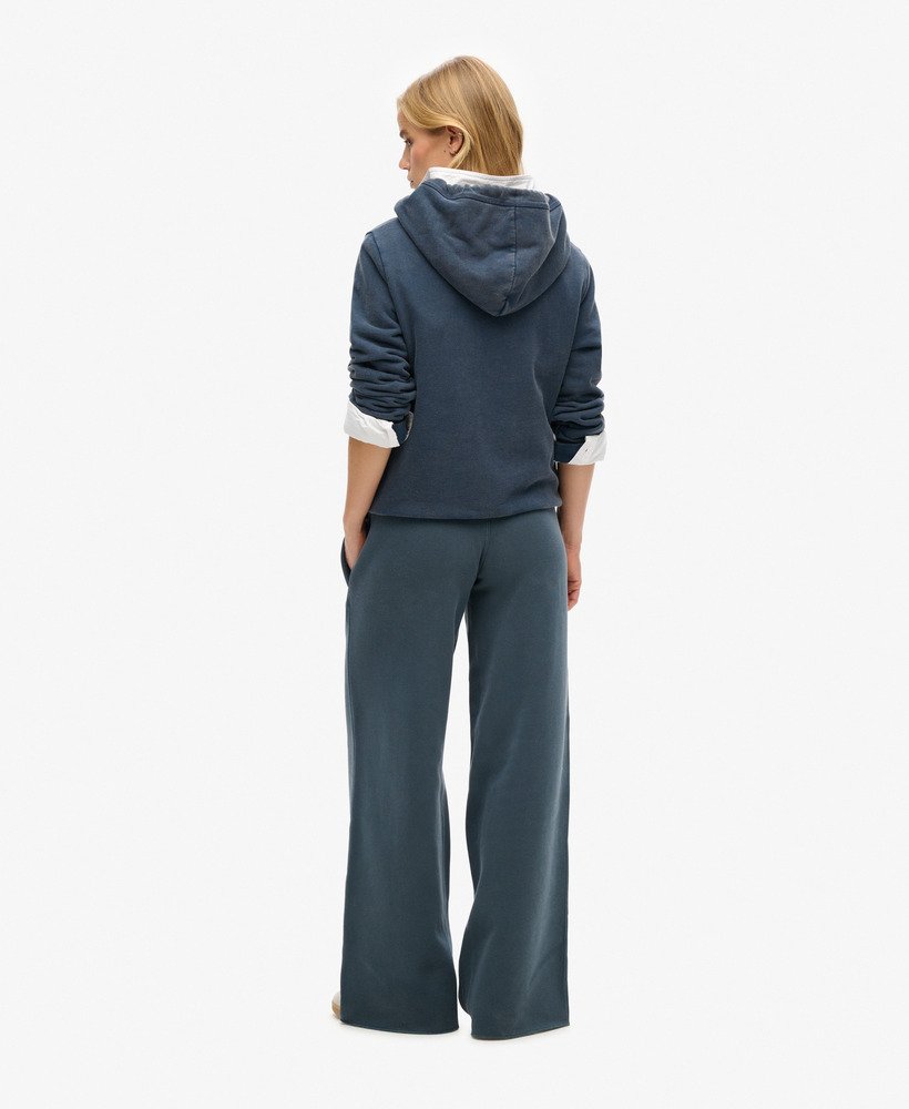 wasbare joggingbroek met wijde pijpen in eclipse navy